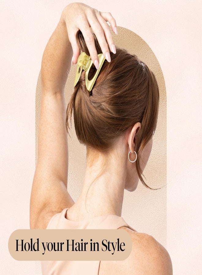 kapimo Metal Hair Claw Clips for Women Girls Set of 2 Gold Silver Matte Finish Hair Clutcher with Strong Hold Non Slip Hairclips for Thick Thin Long All Hairstyles - Image 5