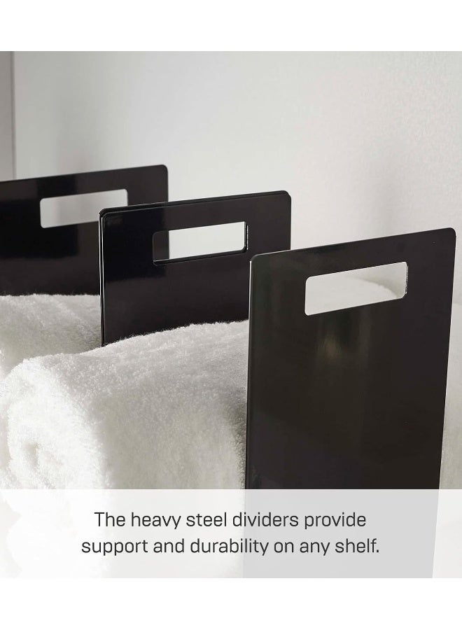 Yamazaki Home Tower Black Interlocking Towel Organizer Set of 2 - Image 2