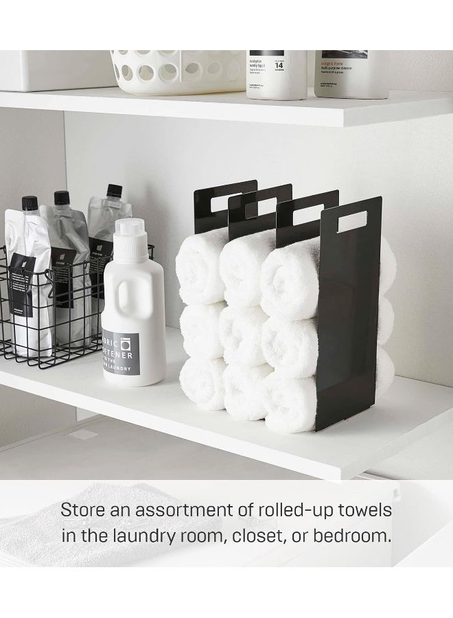 Yamazaki Home Tower Black Interlocking Towel Organizer Set of 2 - Image 5