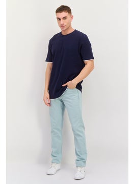 Threadbare Men Crew Neck Short Sleeves Plain T-Shirt, Navy Blue  - Image 4