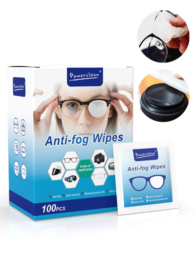 ماركة غير محددة 100pcs مناديل مضادة للضباب للنظارات، مناديل تنظيف العدسات والمرطوبة مسبقًا وشاشات التنظيف، مناديل تنظيف العدسات الخالية من الخدش الفردية  - Image 1