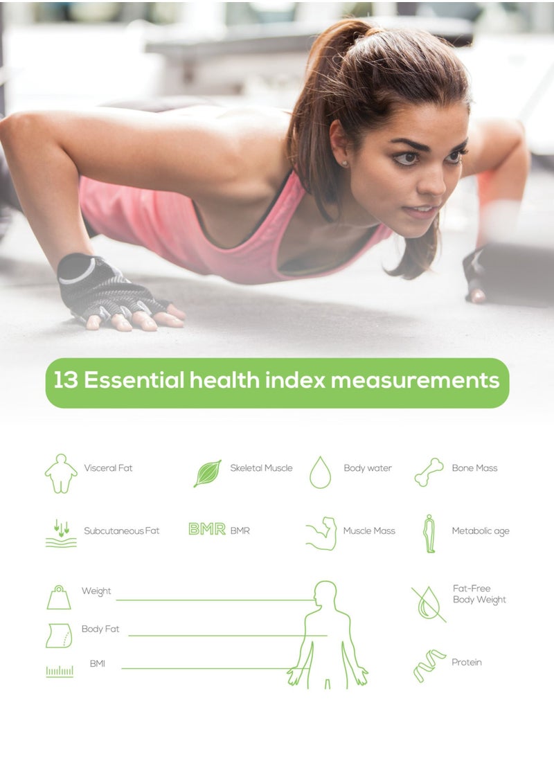 QUTEK - STEPS-Black Body Composition Scale 13 Health Index (upgraded with 14 Health Index) - Image 1