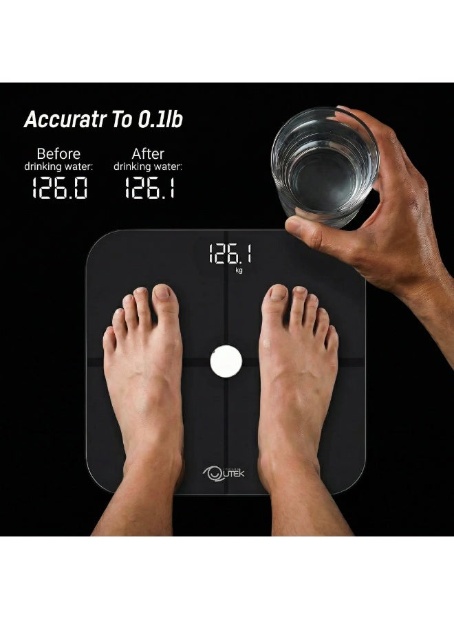 Qutek STEPS Body Composition Smart Scale Auto App Sync Unlimited Users Body Composition Analyzer 14 Health Index Measures Body Fat BMI BMR Bone mass Bluetooth Wireless 1 year Warranty - Image 3