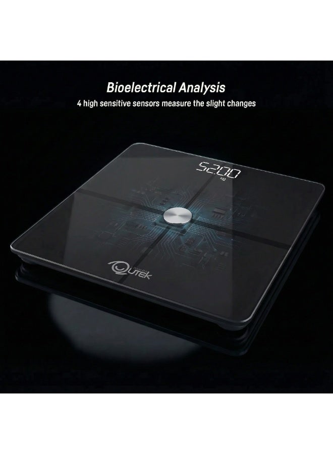 Qutek STEPS Body Composition Smart Scale Auto App Sync Unlimited Users Body Composition Analyzer 14 Health Index Measures Body Fat BMI BMR Bone mass Bluetooth Wireless 1 year Warranty - Image 4