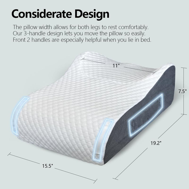 BlissfulNest Leg Elevating Pillow Leg Elevation Pillow for Legs/Knee/Ankle Post Surgery Memory Foam Cooling Fabric Eases Legs/Feet/Calves Pressure Speeds Post Surgery Recovery - Image 4