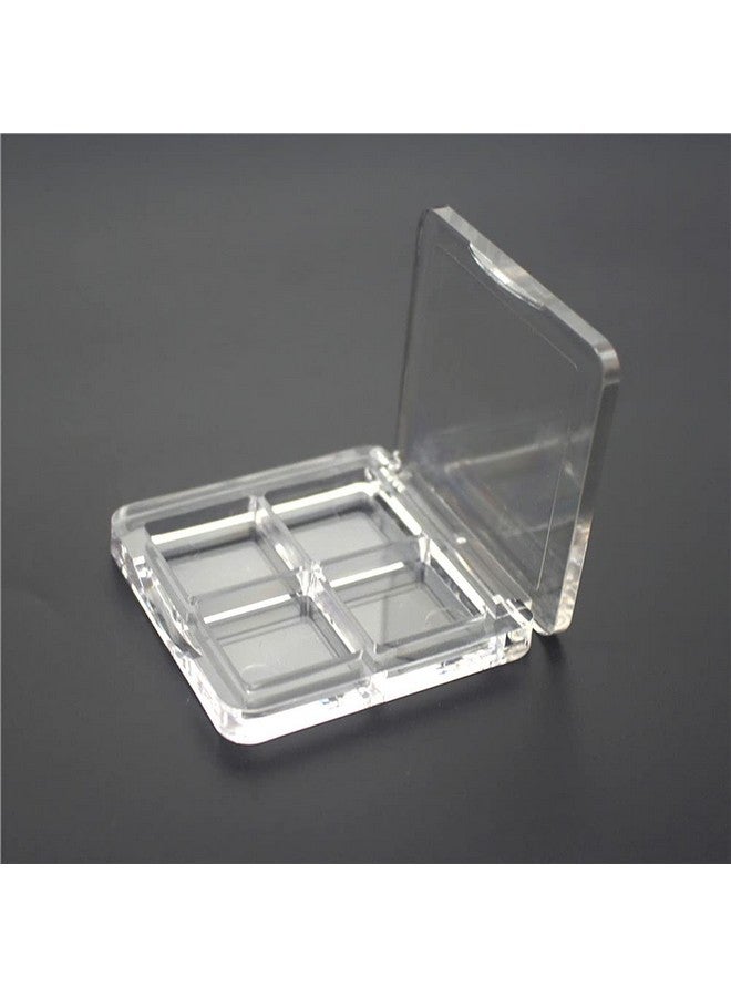 لوزين 3 قطع من علبة ظلال العيون الفارغة من البلاستيك الشفاف القابلة لإعادة الملء، 4 شبكات لمكياج ظلال العيون وبودرة أحمر الخدود وأحمر الشفاه، حافظة صغيرة مربعة للنساء للاستخدام اليومي وأثناء السفر - Image 3