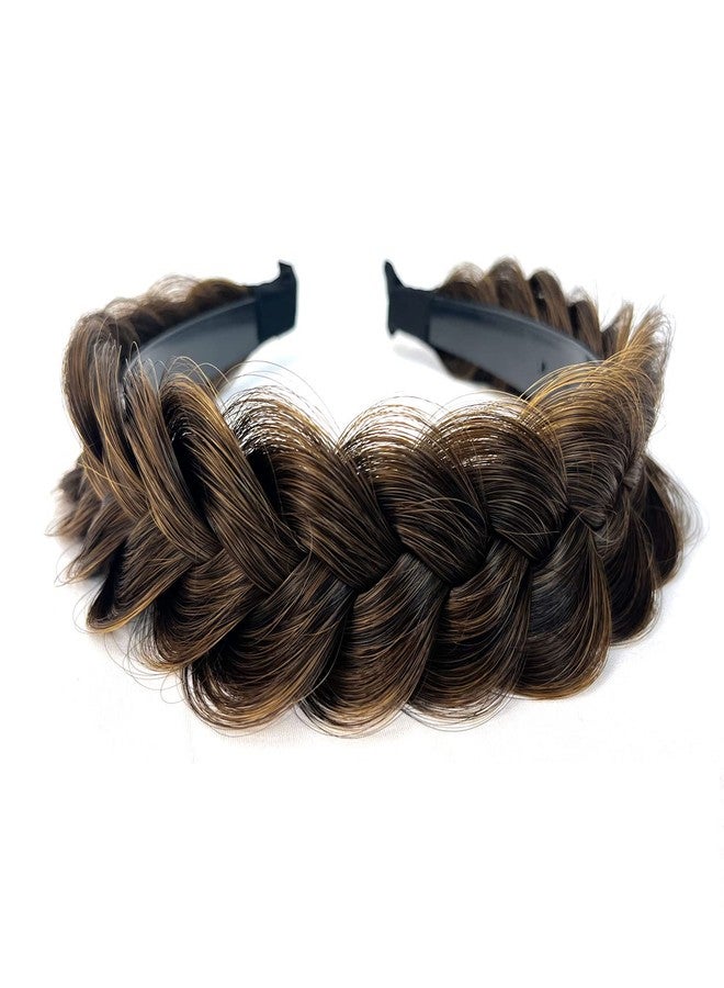 TOECWEGR Braided Headband WithTooth Wide Braid Messy Hair Hoop WomenFashion Hair Accessories (Light brown blonde hair) - Image 1