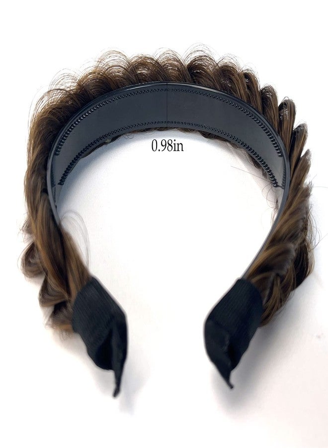 TOECWEGR Braided Headband WithTooth Wide Braid Messy Hair Hoop WomenFashion Hair Accessories (Light brown blonde hair) - Image 2