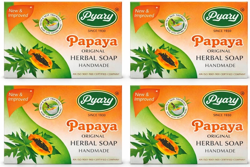 بياري صابون بياري بابايا  العشبي المصنوع يدوياً عبوة 4 قطع – تنظيف عميق وتفتيح طبيعي للبشرة - Image 1