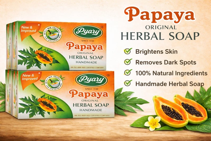 بياري صابون بياري بابايا  العشبي المصنوع يدوياً عبوة 4 قطع – تنظيف عميق وتفتيح طبيعي للبشرة - Image 3