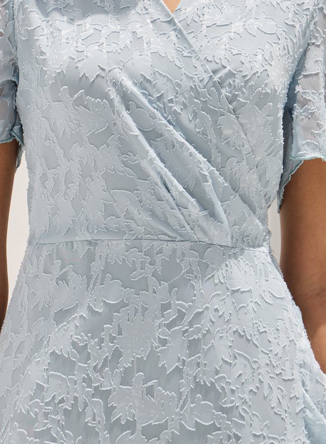 Styli Jacquard Floral Wrap Midi Dress  - Image 3