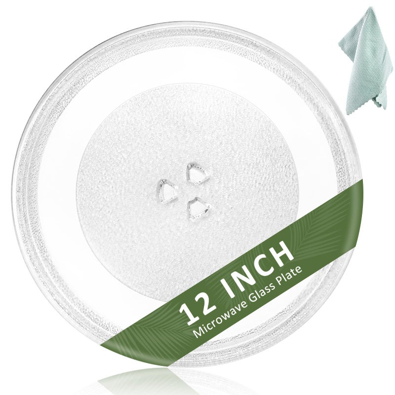 12 INCH Microwave Glass Turntable Plate Replacement for Whirlpool Microwaves and other 15 17 Cubic Foot Microwaves Replace WPW10337247 W11335034 W11443145 W11291538 Glass Plate by Fetechmate