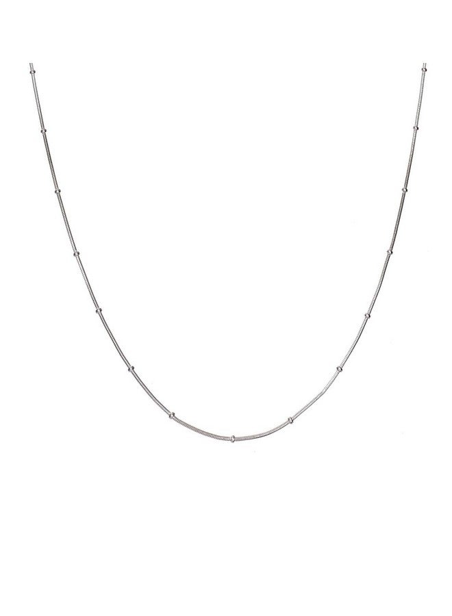 Clara Anti-Tarnish 92.5 Sterling Silver Designer Chain Necklace in 16 18 24 inches For Women & Girls - Image 1