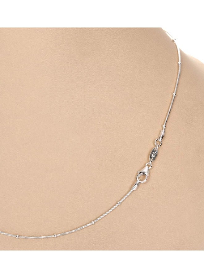 Clara Anti-Tarnish 92.5 Sterling Silver Designer Chain Necklace in 16 18 24 inches For Women & Girls - Image 3