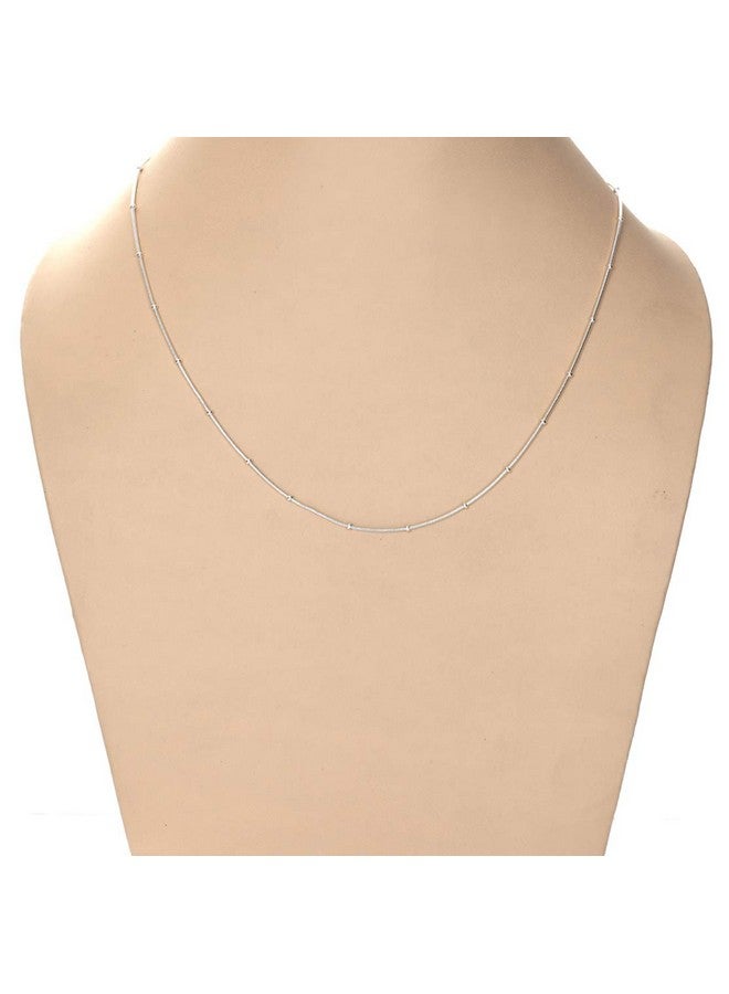 Clara Anti-Tarnish 92.5 Sterling Silver Designer Chain Necklace in 16 18 24 inches For Women & Girls - Image 2