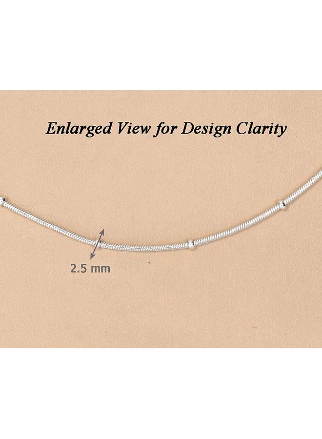 Clara Anti-Tarnish 92.5 Sterling Silver Designer Chain Necklace in 16 18 24 inches For Women & Girls - Image 4