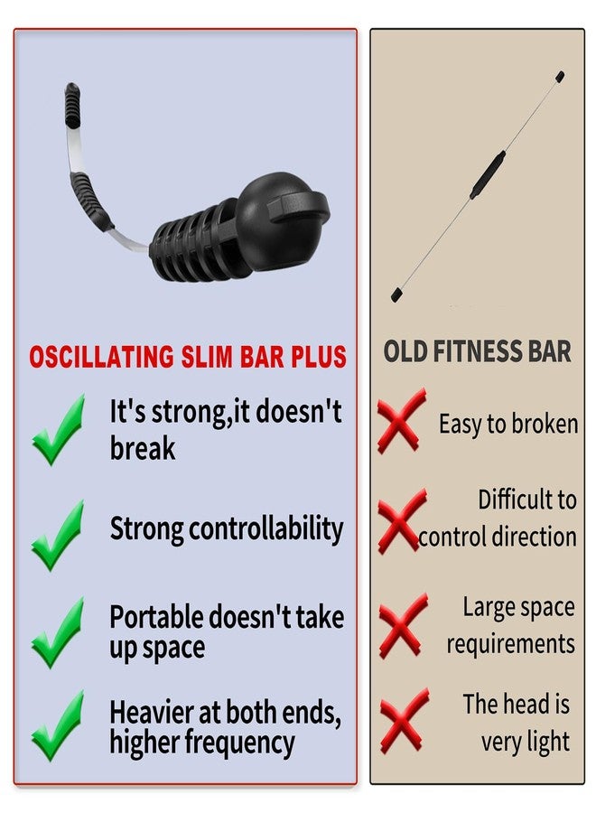 OSCILLATING SLIM Fitness Bar for Workout, Elastic Exercise Bar, Vibration Weight Stick, Body Physical Therapy,Core Strength Training,Power Twister For Arm,Abdominal Muscles Exercises In Home Gym. - Image 4