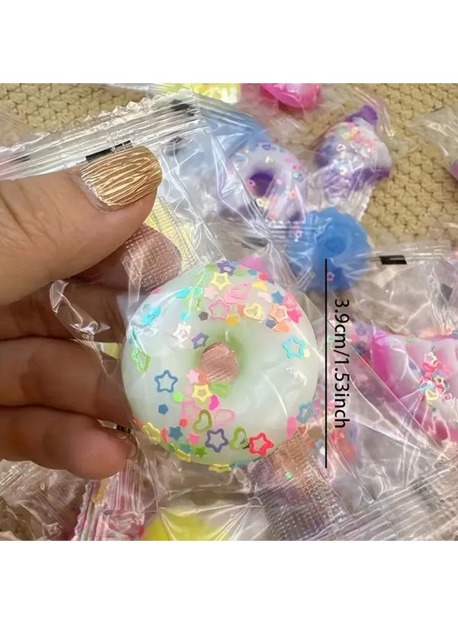 6 Pcs Mini Donut Pinch Toy Fluffy Cheesecake Cookie Toast Waffle Ice Cream Toy Kids Birthday Gift Random Style Colors - Image 2