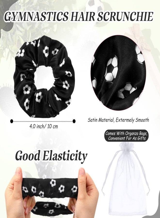 FineCheer 12 Sets Soccer Hair Ties and Hairbrushes Soccer Hair Scrunchie Mini Detangler Brush Sports Elastic Ponytail Holders Sports Party Favors Gift for Gymnasts Teams Women Girls - Image 2