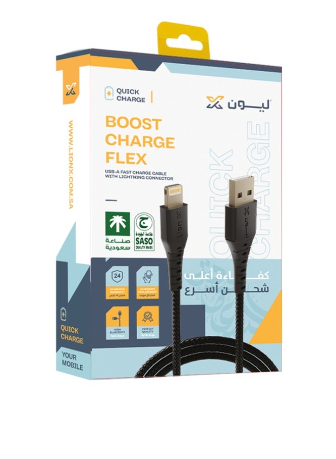 Lionx Lion X Fabric Lightning Charging Cable for IPhone 2 Meters - Image 1