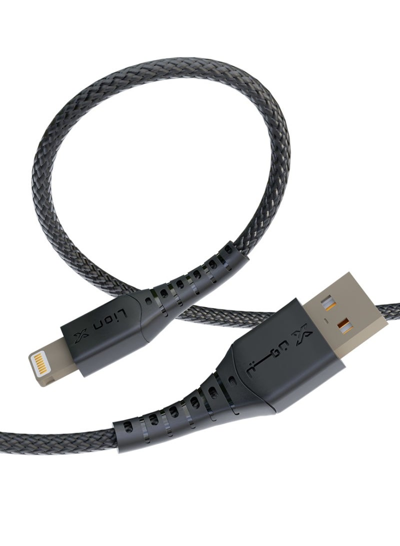 Lionx Lion X Fabric Lightning Charging Cable for IPhone 2 Meters - Image 4