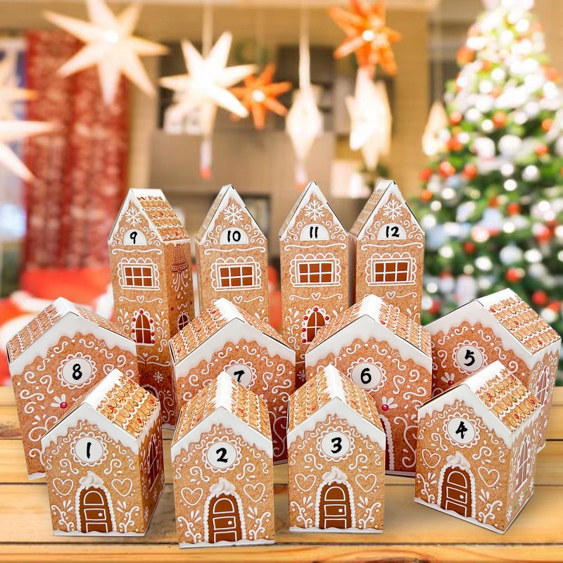 KALEFO Christmas Advent Calendars 2026 Cardboard Treasure Boxes with 124 Number Gingerbread Countdown Calendar Xmas Holiday Christmas Decorations - Image 2