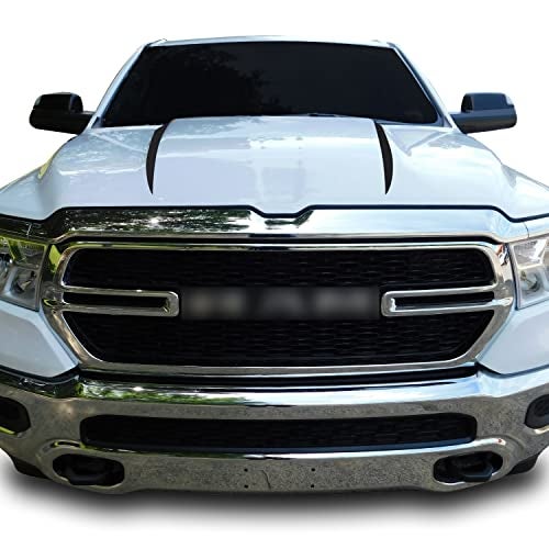 GOMU Hood Spears Graphic Overlay Accent Vinyl Decal Wrap Compatible with Ram 1500 2019 2020 - Matte Black - Image 1