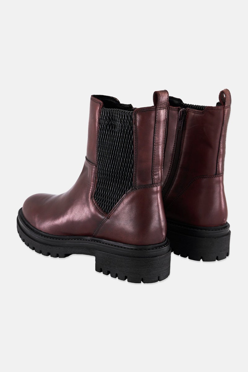 GEOX حذاء كاحل بسحاب للنساء، بوردو - Image 4