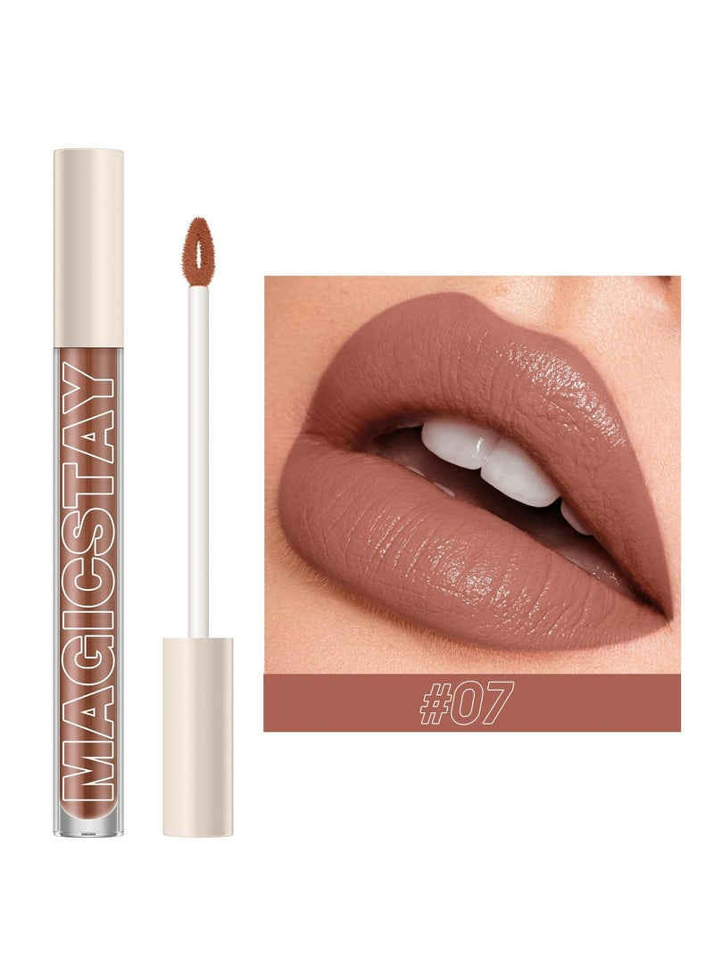 LANGMANNI - 12-Color Waterproof Lip Gloss, Non-Sticky, Cup-Proof, and Personalized Shades for Vibrant Looks(#07) - Image 1