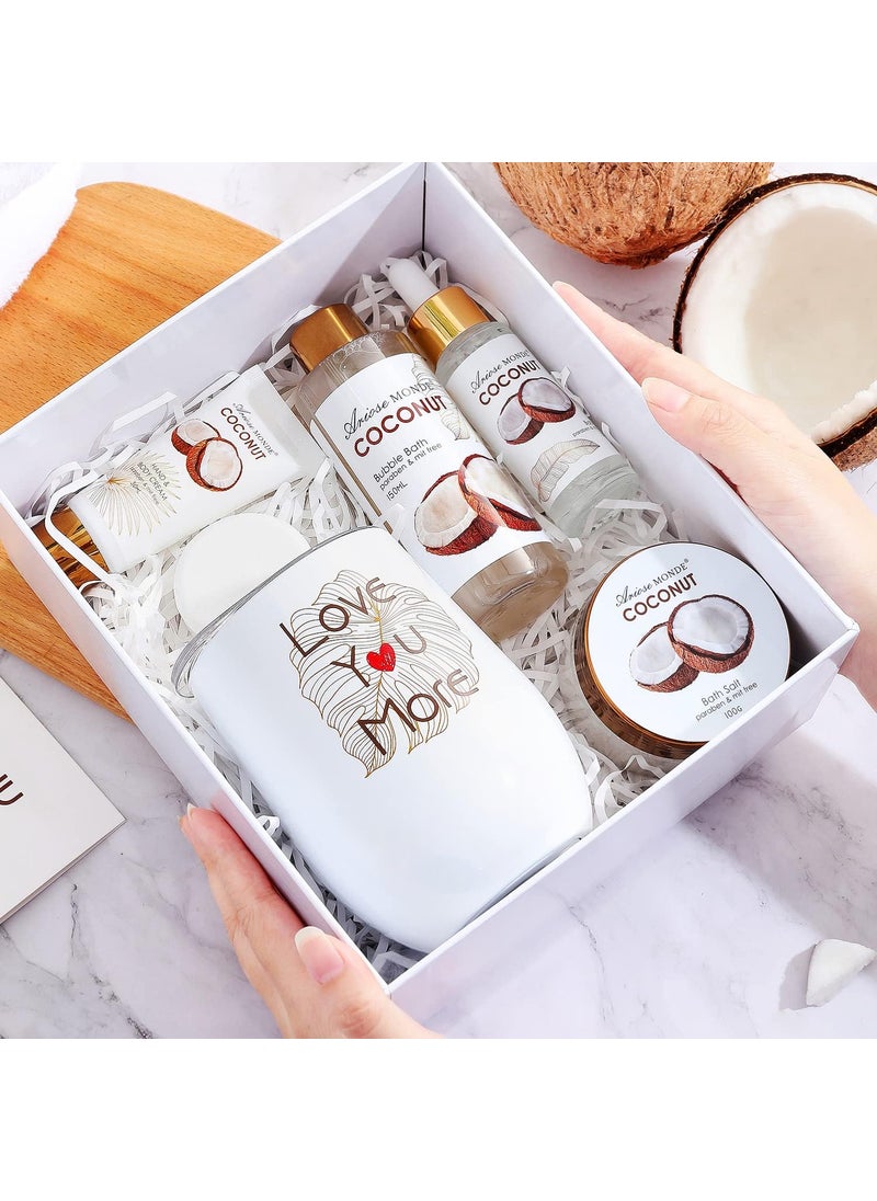 ArioseMonde Birthday Gift Box for Women, Spa Tumbler Gifts Get For Her, Spa Gift Basket Care Package of Coffee Mug, Bubble Bath, Hand Cream, Bath Oil, Bath Salt,Shower Steamer, Unique Thank You Gifts 