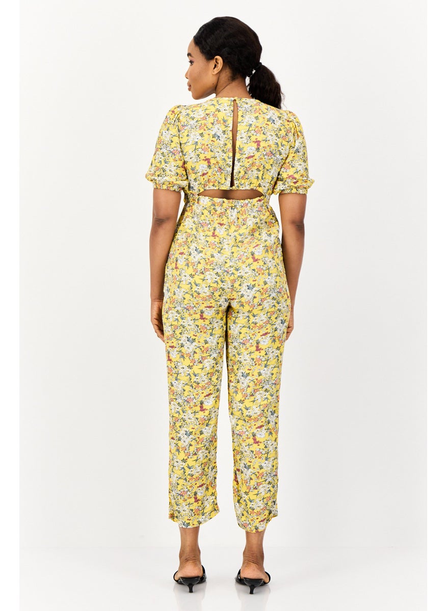 ONLY Women Floral Print Short Sleeve Jumpsuits, Multicolor  - Image 2