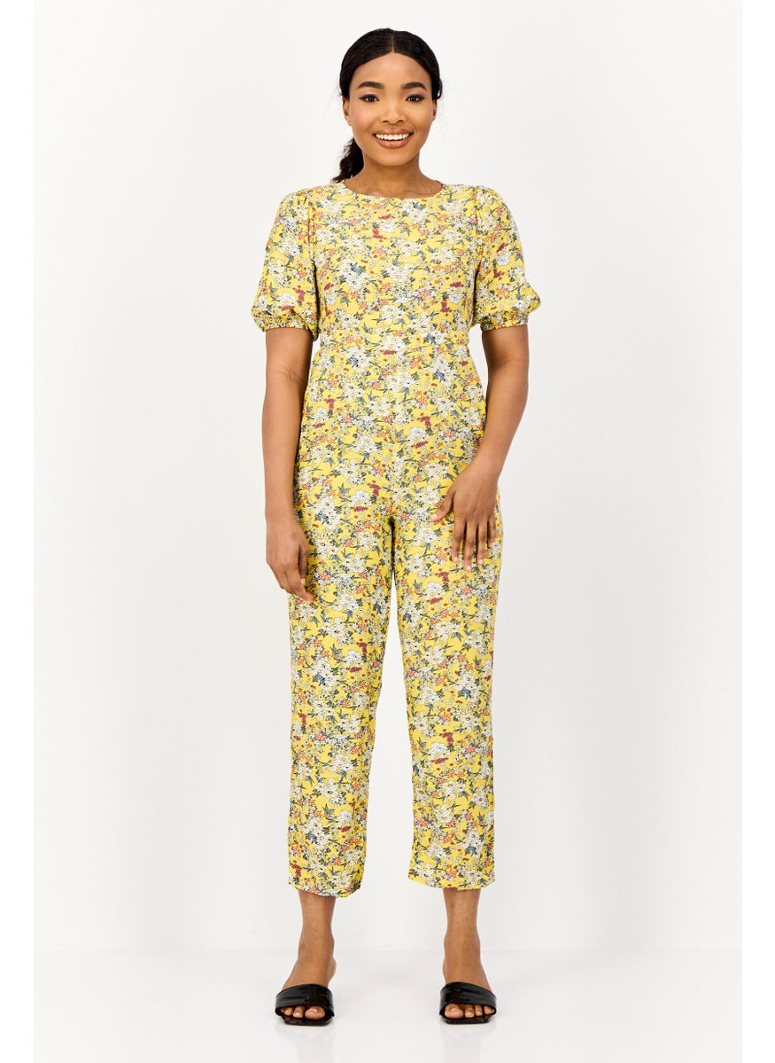ONLY Women Floral Print Short Sleeve Jumpsuits, Multicolor  - Image 1