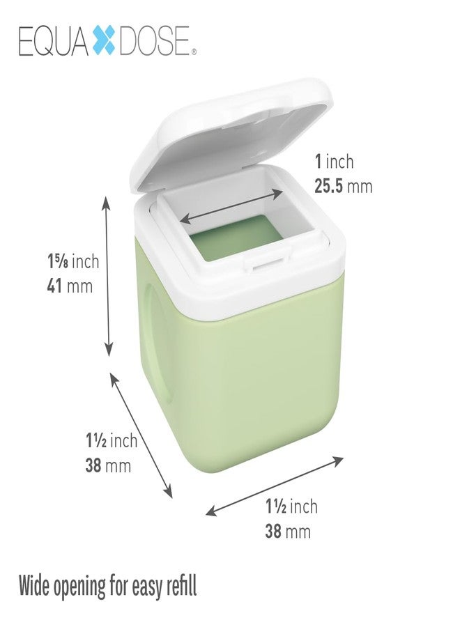 Equadose Magnetic Silicone Storage Container, Modular Supplement & Travel Organizer, Reusable Soft Silicone Vitamin Jar, Fridge-Mountable, Deep Capacity, Secure Flip Lids, Sage, BPA-Free - Image 2