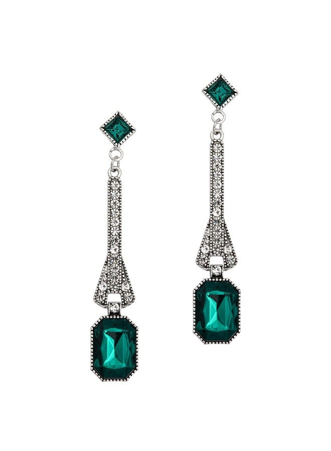 BABEYOND 1920S Flapper Earrings 20S Great Gatsby Earrings Vintage 20S Flapper Accessories Gatsby Costume Accessories (Green1) - Image 1