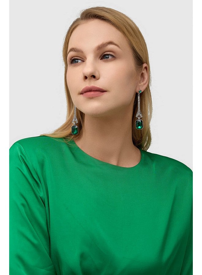 BABEYOND 1920S Flapper Earrings 20S Great Gatsby Earrings Vintage 20S Flapper Accessories Gatsby Costume Accessories (Green1) - Image 3