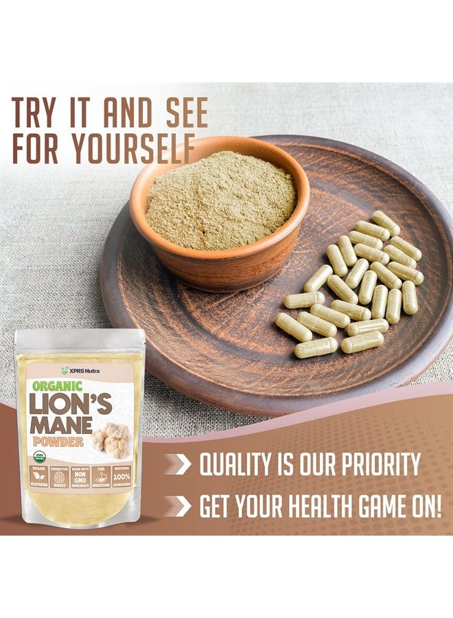 XPRS Nutra Organic Lion's Mane Powder - Premium Lions Mane Powder for Mental Clarity, Cognition and Immunity - Vegan Friendly Lions Mane Mushroom (4 oz) - Image 5