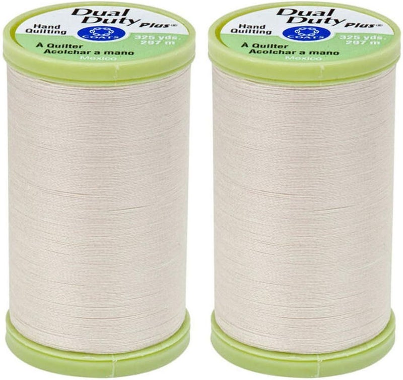 2-Pack Bundle & Clark Dual Duty Plus Hand Quilting Thread 325yds Natural s960-8010
