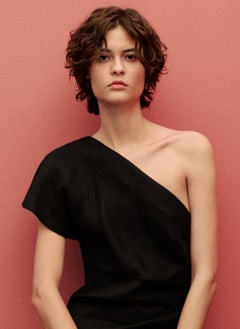 MANGO Asymmetrical Linen Dress  - Image 3