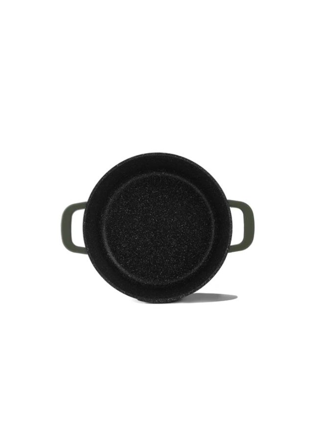 Julia Elite Top Casserole 24cm with Lid - Olive Green - Black Granite Non-Stick - Induction Ready - Image 3