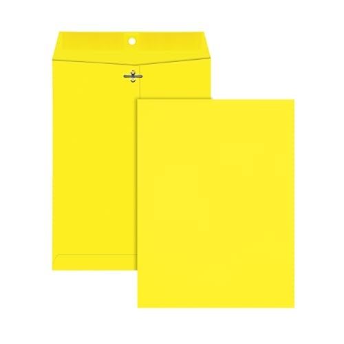 Quality Park 38736 Fashion Color Clasp Envelope, 9 x 12, 28lb, Yellow (Pack of 10) - Image 1