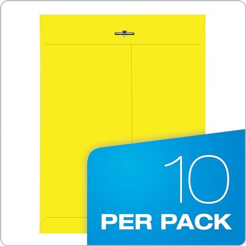 Quality Park 38736 Fashion Color Clasp Envelope, 9 x 12, 28lb, Yellow (Pack of 10) - Image 4