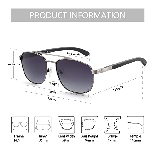 ZENOTTIC Aviator Wood Polarized Sunglasses for Men 100% UV Protection Fishing Driving Golf - Image 4