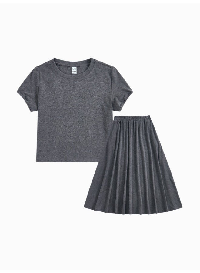 سيمير طقم من قطعتين - تيشيرت بأكمام قصيرة وتنورة انسيابية للنساء - Image 1