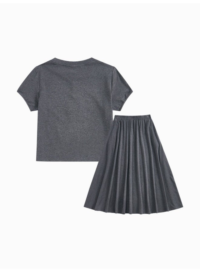 سيمير طقم من قطعتين - تيشيرت بأكمام قصيرة وتنورة انسيابية للنساء - Image 2