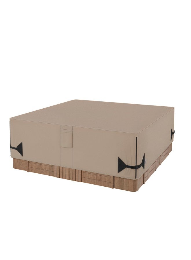 iBirdie غطاء حوض الاستحمام الساخن الخارجي المقاوم للماء والطقس iBirdie 85 x 85 بوصة يناسب 84 x 84 أو 83 x 83 أو 82 x 82 أو 7 قدم x 7 قدم مربع SPA 600D غطاء ثقيل للحماية - Image 1