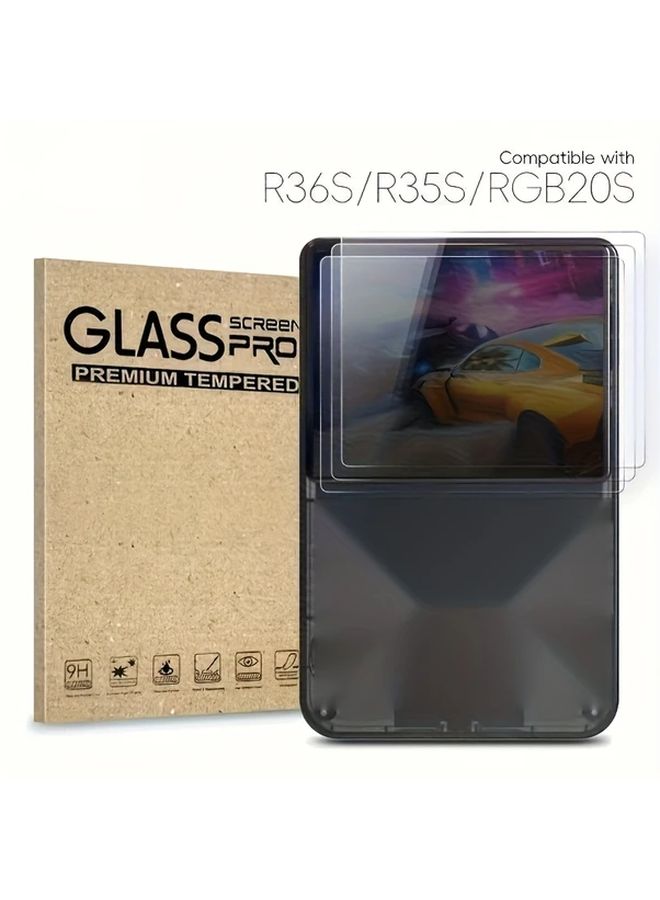 4PCS Tempered Glass Screen Protector For 3 5 Inch Handheld Console With Cat Claw Rocker Caps - Image 1