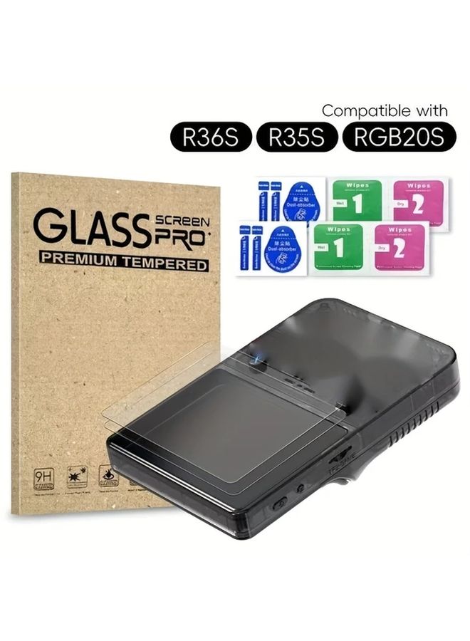 4PCS Tempered Glass Screen Protector For 3 5 Inch Handheld Console With Cat Claw Rocker Caps - Image 3