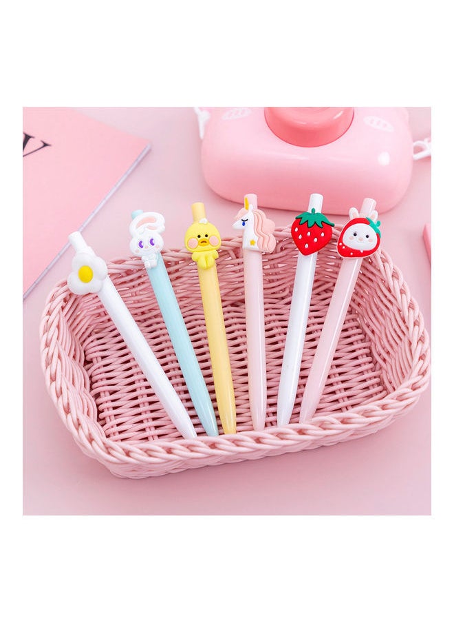 Y&D 6 Piece Cute Cartoon Animal Retractable Rollerball Pen Set Multicolour  - Image 2