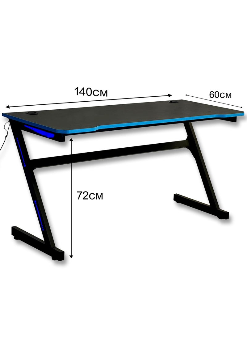 CANDY مكتب ألعاب مع أضواء LED RGB، مكتب كمبيوتر 140*60*72 سم. - Image 3