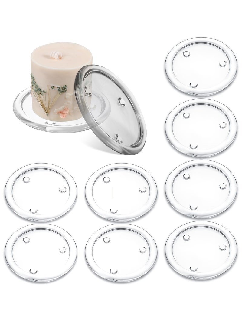 Barakah 12 Pcs Clear Glass Candle Plates, 10 CM Round Pillar Candle Holder Trays, Small Flat Candlestick Plates for Dining Table Centerpiece, Wedding, Spa, Home Party Decoration - Image 1